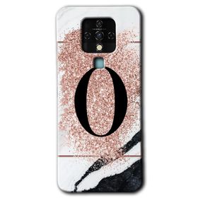 Tecno Camon 16 Pembe Mermer Desenli Ö Harfi Baskılı Uyumlu Silikon Kılıf