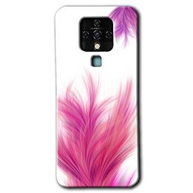 Tecno Camon 16 Pembe Tüy Baskılı Uyumlu Silikon Kılıf