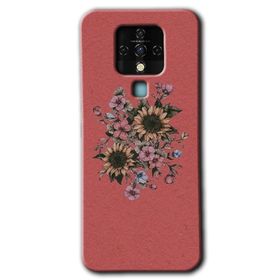 Tecno Camon 16 Retro Çiçek Baskılı Uyumlu Silikon Kılıf