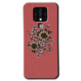 Tecno Camon 16 Retro Çiçek Baskılı Uyumlu Silikon Kılıf