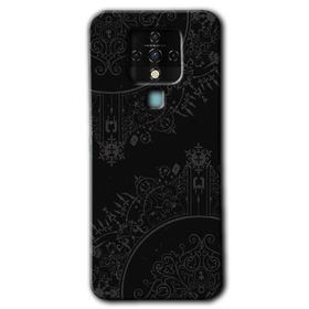 Tecno Camon 16 Siyah Mandala Baskılı Uyumlu Silikon Kılıf