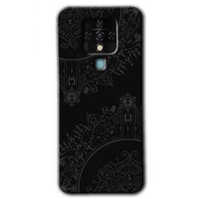 Tecno Camon 16 Siyah Mandala Baskılı Uyumlu Silikon Kılıf