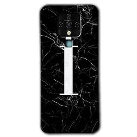 Tecno Camon 16 Siyah Mermer Desenli İ Harfi Baskılı Uyumlu Silikon Kılıf