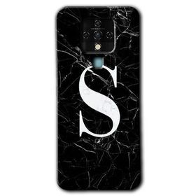 Tecno Camon 16 Siyah Mermer Desenli Ş Harfi Baskılı Uyumlu Silikon Kılıf