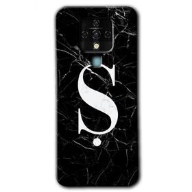Tecno Camon 16 Siyah Mermer Desenli Ş Harfi Baskılı Uyumlu Silikon Kılıf