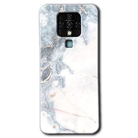 Tecno Camon 16 White Marble Baskılı Uyumlu Silikon Kılıf