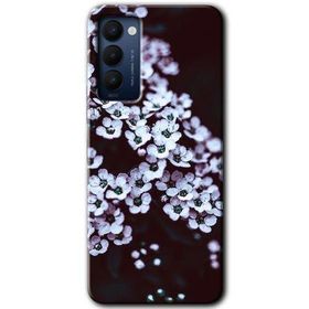 Tecno Camon 18 Beyaz Çiçek Baskılı Uyumlu Silikon Kılıf