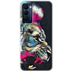 Tecno Camon 18 Colorfull Aslan Baskılı Uyumlu Silikon Kılıf