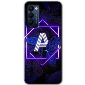 Tecno Camon 18 Dark Neon Yaprak A Harfi Baskılı Uyumlu Silikon Kılıf