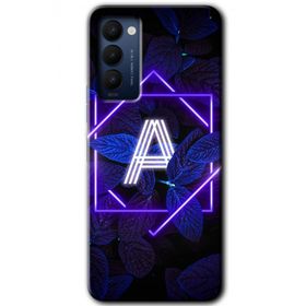 Tecno Camon 18 Dark Neon Yaprak A Harfi Baskılı Uyumlu Silikon Kılıf