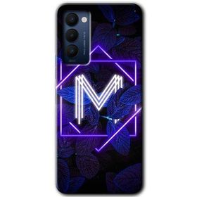 Tecno Camon 18 Dark Neon Yaprak M Harfi Baskılı Uyumlu Silikon Kılıf
