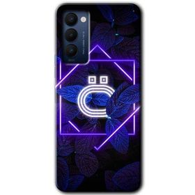 Tecno Camon 18 Dark Neon Yaprak Ö Harfi Baskılı Uyumlu Silikon Kılıf