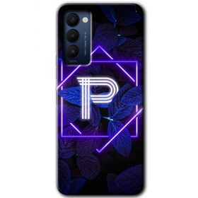 Tecno Camon 18 Dark Neon Yaprak P Harfi Baskılı Uyumlu Silikon Kılıf
