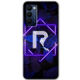 Tecno Camon 18 Dark Neon Yaprak R Harfi Baskılı Uyumlu Silikon Kılıf