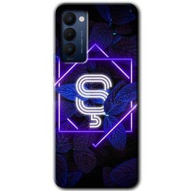 Tecno Camon 18 Dark Neon Yaprak S Harfi Baskılı Uyumlu Silikon Kılıf