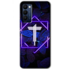 Tecno Camon 18 Dark Neon Yaprak T Harfi Baskılı Uyumlu Silikon Kılıf