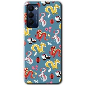 Tecno Camon 18 Funky Dragon Baskılı Uyumlu Silikon Kılıf