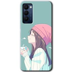 Tecno Camon 18 Happy Girl Baskılı Uyumlu Silikon Kılıf