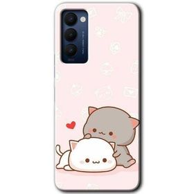 Tecno Camon 18 Kedi Aşkı Baskılı Uyumlu Silikon Kılıf