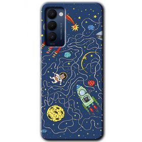 Tecno Camon 18 Kedi Galaksi Baskılı Uyumlu Silikon Kılıf