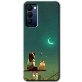 Tecno Camon 18 Kedili Kız Baskılı Uyumlu Silikon Kılıf