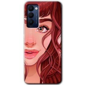 Tecno Camon 18 Kızıl Kız Baskılı Uyumlu Silikon Kılıf