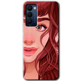 Tecno Camon 18 Kızıl Kız Baskılı Uyumlu Silikon Kılıf