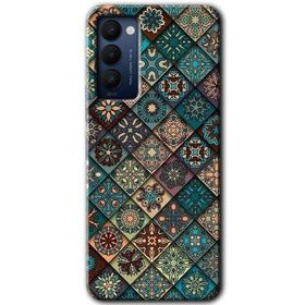 Tecno Camon 18 Mandala Desen Baskılı Uyumlu Silikon Kılıf