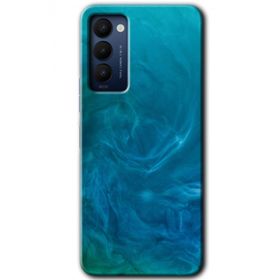 Tecno Camon 18 Mavi Aura Baskılı Uyumlu Silikon Kılıf