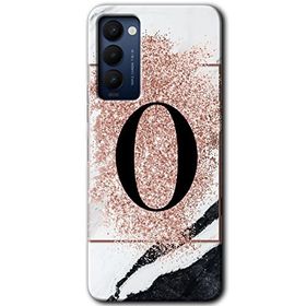 Tecno Camon 18 Pembe Mermer Desenli Ö Harfi Baskılı Uyumlu Silikon Kılıf