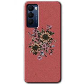 Tecno Camon 18 Retro Çiçek Baskılı Uyumlu Silikon Kılıf