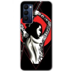 Tecno Camon 18 Samurai Girl Baskılı Uyumlu Silikon Kılıf