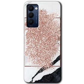 Tecno Camon 18 Simli Mermer Baskılı Uyumlu Silikon Kılıf