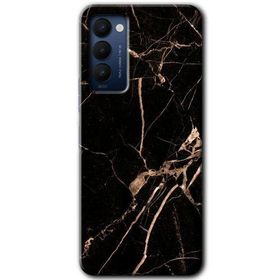 Tecno Camon 18 Siyah Gold Mermer Baskılı Uyumlu Silikon Kılıf