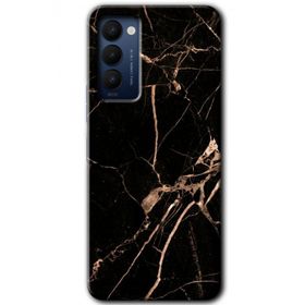 Tecno Camon 18 Siyah Gold Mermer Baskılı Uyumlu Silikon Kılıf