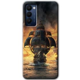 Tecno Camon 18 Siyah İnci Baskılı Uyumlu Silikon Kılıf