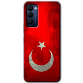 Tecno Camon 18 Siyah Mermer Desenli Y Harfi Baskılı Uyumlu Silikon Kılıf