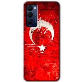 Tecno Camon 18 Siyah Mermer Desenli Y Harfi Baskılı Uyumlu Silikon Kılıf