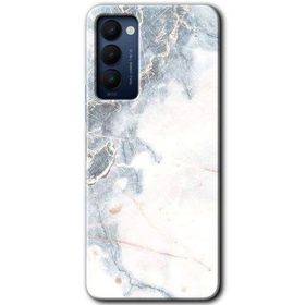 Tecno Camon 18 White Marble Baskılı Uyumlu Silikon Kılıf