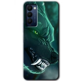 Tecno Camon 18 Yeşil Kurt Baskılı Uyumlu Silikon Kılıf