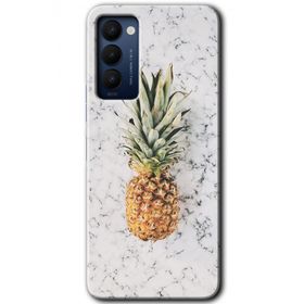 Tecno Camon 18P Ananas Baskılı Uyumlu Silikon Kılıf