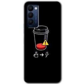 Tecno Camon 18P Coffee Battery Baskılı Uyumlu Silikon Kılıf