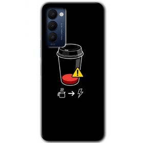 Tecno Camon 18P Coffee Battery Baskılı Uyumlu Silikon Kılıf