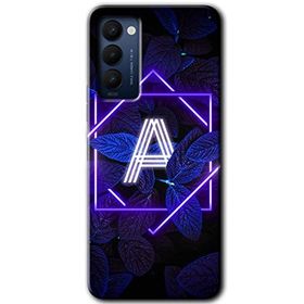 Tecno Camon 18P Dark Neon Yaprak A Harfi Baskılı Uyumlu Silikon Kılıf