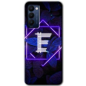 Tecno Camon 18P Dark Neon Yaprak E Harfi Baskılı Uyumlu Silikon Kılıf