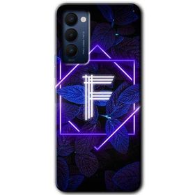 Tecno Camon 18P Dark Neon Yaprak F Harfi Baskılı Uyumlu Silikon Kılıf