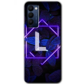 Tecno Camon 18P Dark Neon Yaprak L Harfi Baskılı Uyumlu Silikon Kılıf