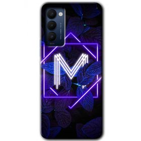 Tecno Camon 18P Dark Neon Yaprak M Harfi Baskılı Uyumlu Silikon Kılıf