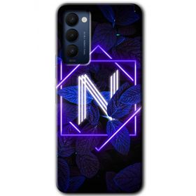 Tecno Camon 18P Dark Neon Yaprak N Harfi Baskılı Uyumlu Silikon Kılıf