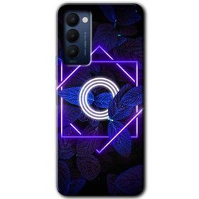 Tecno Camon 18P Dark Neon Yaprak O Harfi Baskılı Uyumlu Silikon Kılıf